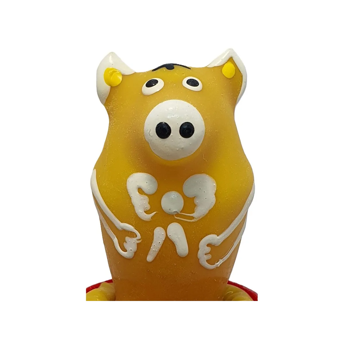 Handbemaltes Kondom Schwein Sitzend Gelb von Kondomerie | Fesselliebe.de