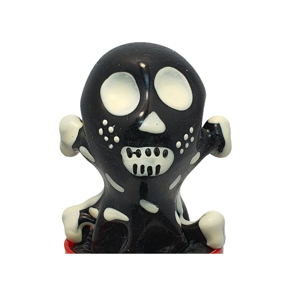 Handbemaltes Kondom Totenkopf Schwarz Modell 2 von Kondomerie | Fesselliebe.de