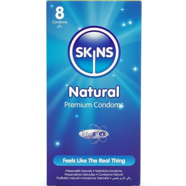Natürliche Premium-Kondome Packung 8 von Skins | Fesselliebe.de