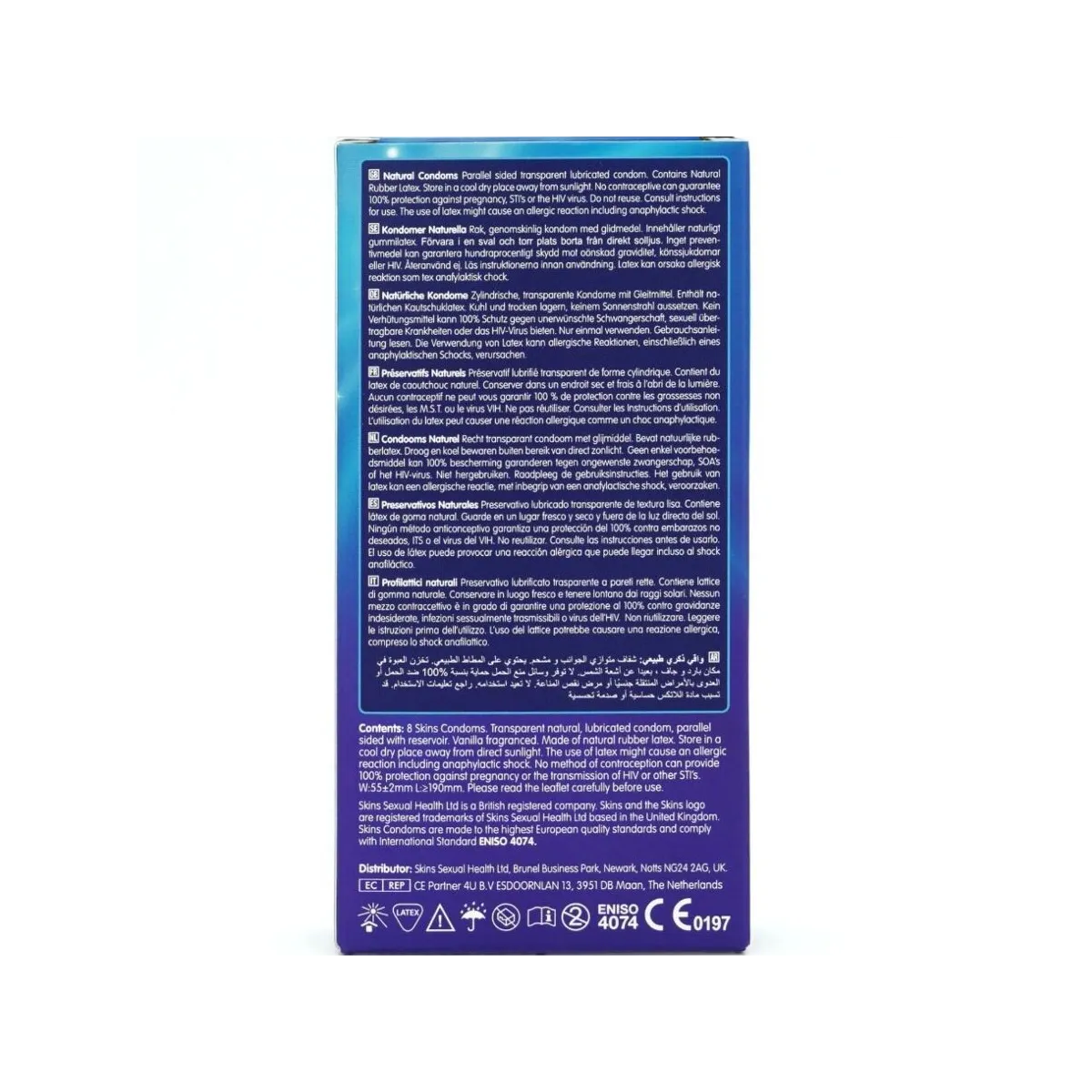 Natürliche Premium-Kondome Packung 8 von Skins | Fesselliebe.de