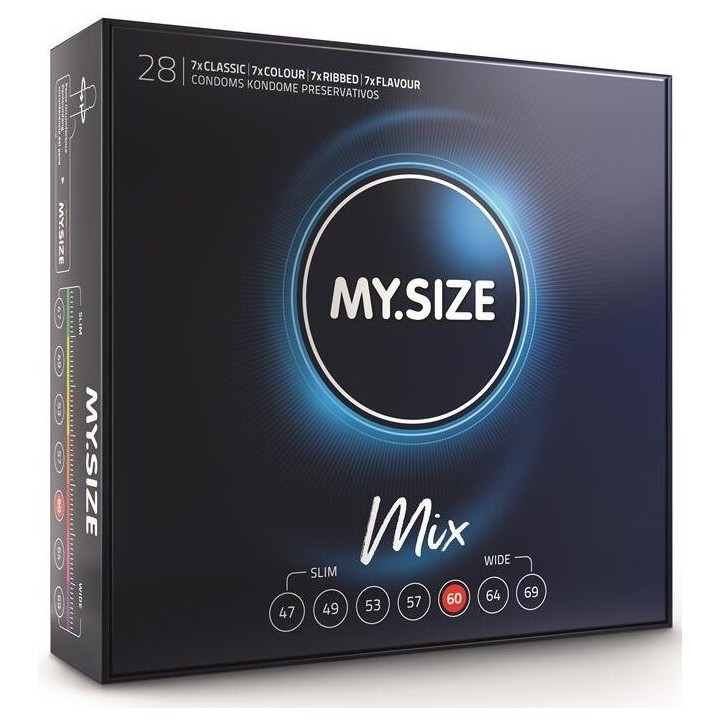 Mix Kondome 60 Mm 28 Stück von My Size Mix | Fesselliebe.de