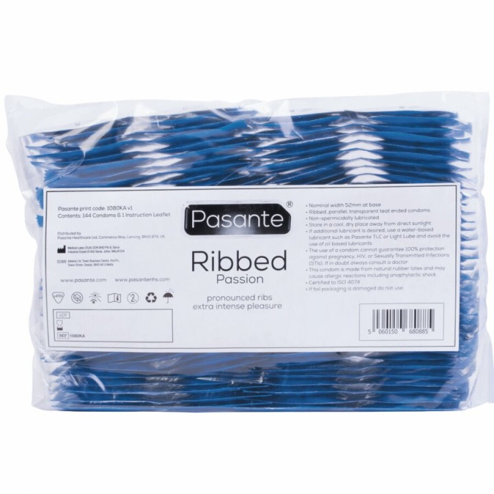 Ribbed Passion Kondome Beutel 144 Stück von Pasante | Fesselliebe.de