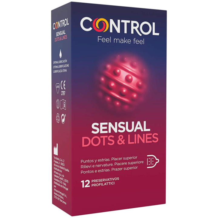 Sinnliche Punkte & Linien Punkte und Dehnungsmarken 12 Stück von Control Kondoms | Fesselliebe.de