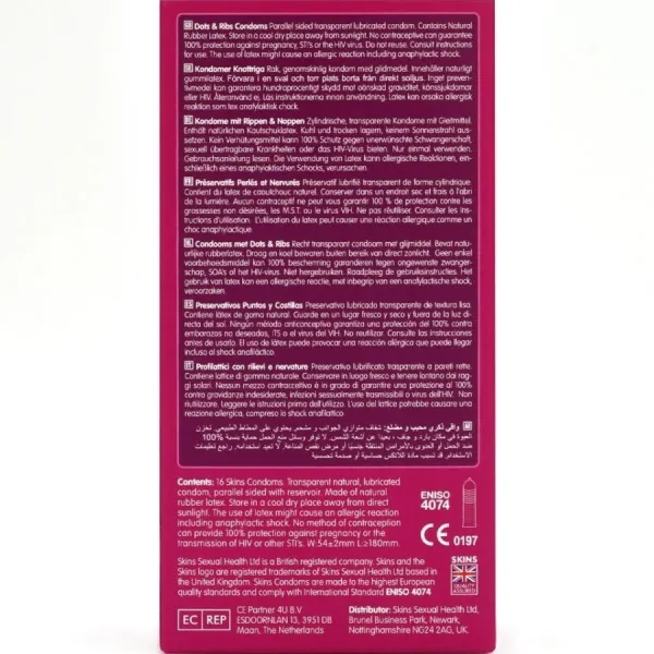 Dots & Ribs Premium-Kondome Packung 16 von Skins | Fesselliebe.de