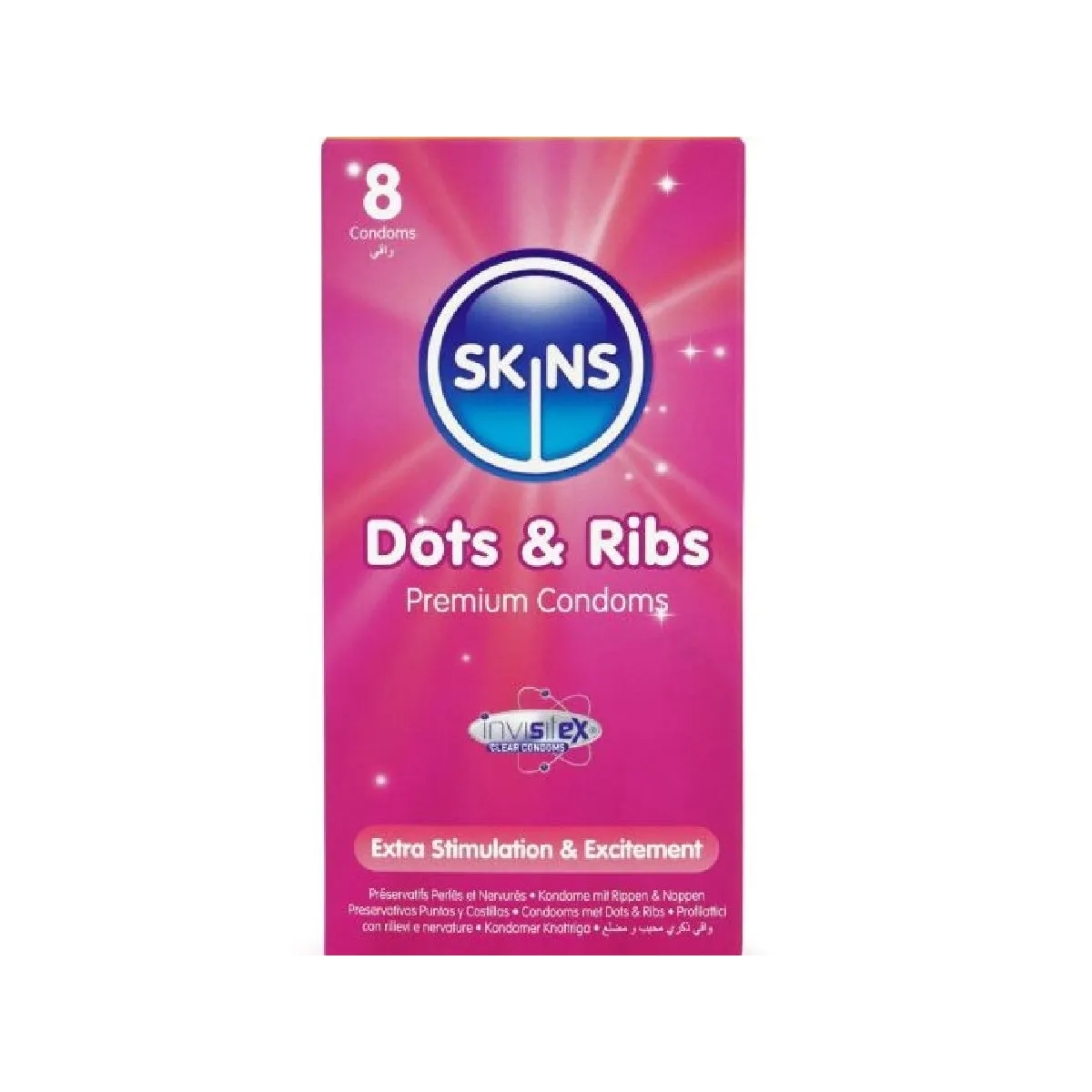 Dots & Ribs Premium-Kondome Packung 8 von Skins | Fesselliebe.de