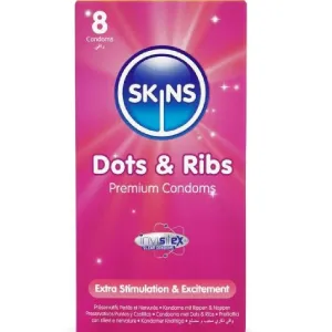 Dots & Ribs Premium-Kondome Packung 8 von Skins | Fesselliebe.de