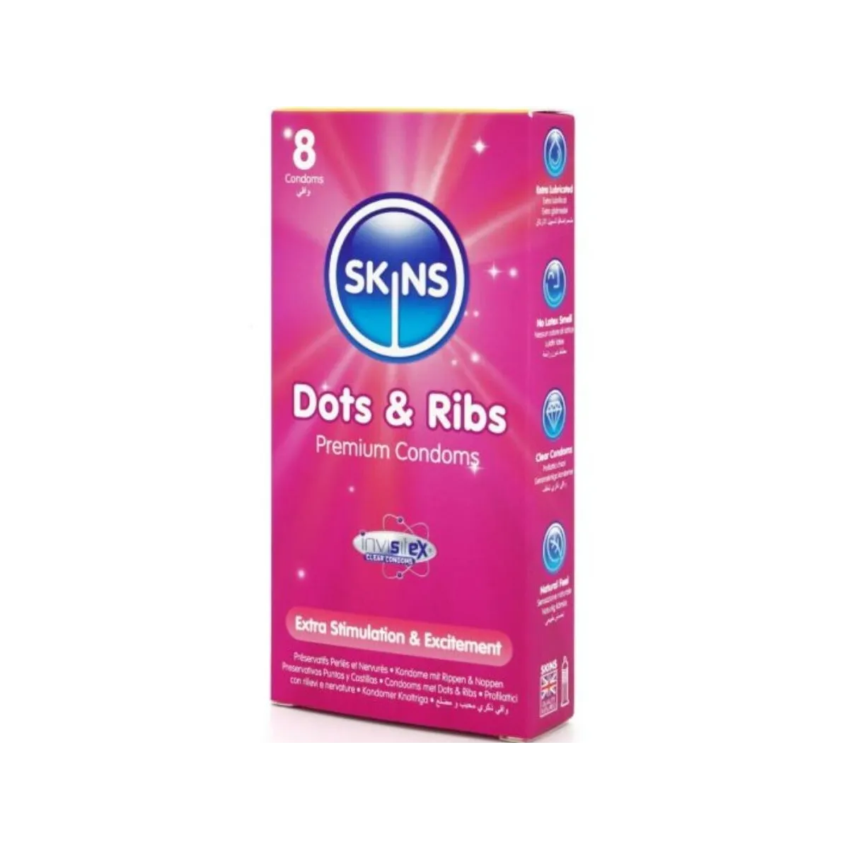 Dots & Ribs Premium-Kondome Packung 8 von Skins | Fesselliebe.de