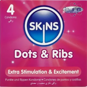 Dots & Ribs Premium-Kondome 4er-Stück von Skins | Fesselliebe.de