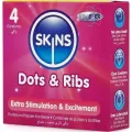 Dots & Ribs Premium-Kondome 4er-Stück von Skins