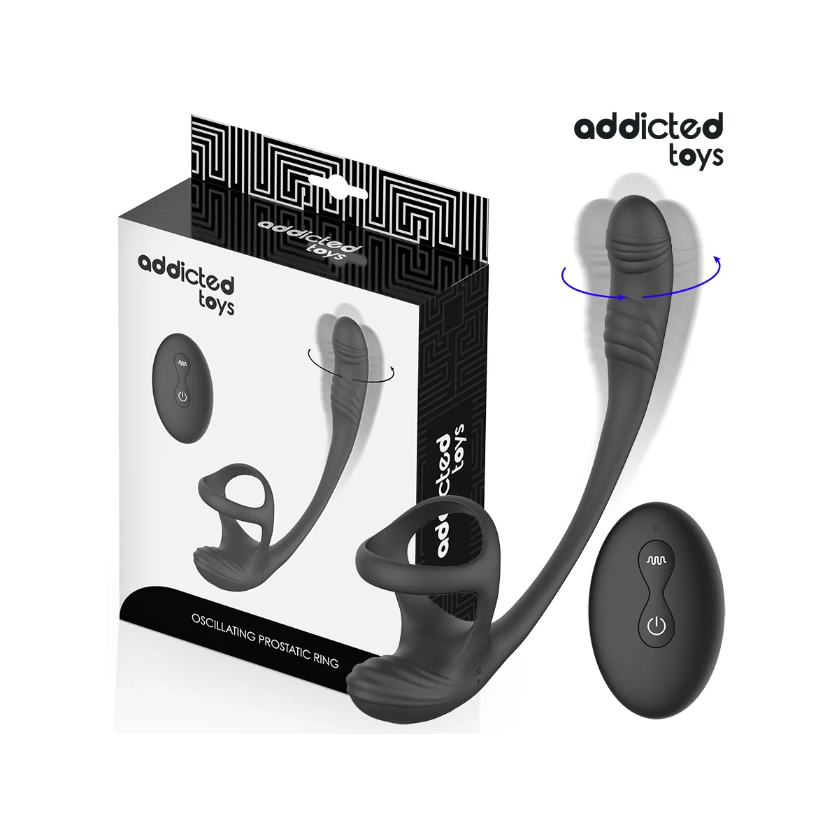 Analplug mit Vibration, 360°-Wellung und Hodenstimulator von Addicted Toys | Fesselliebe.de