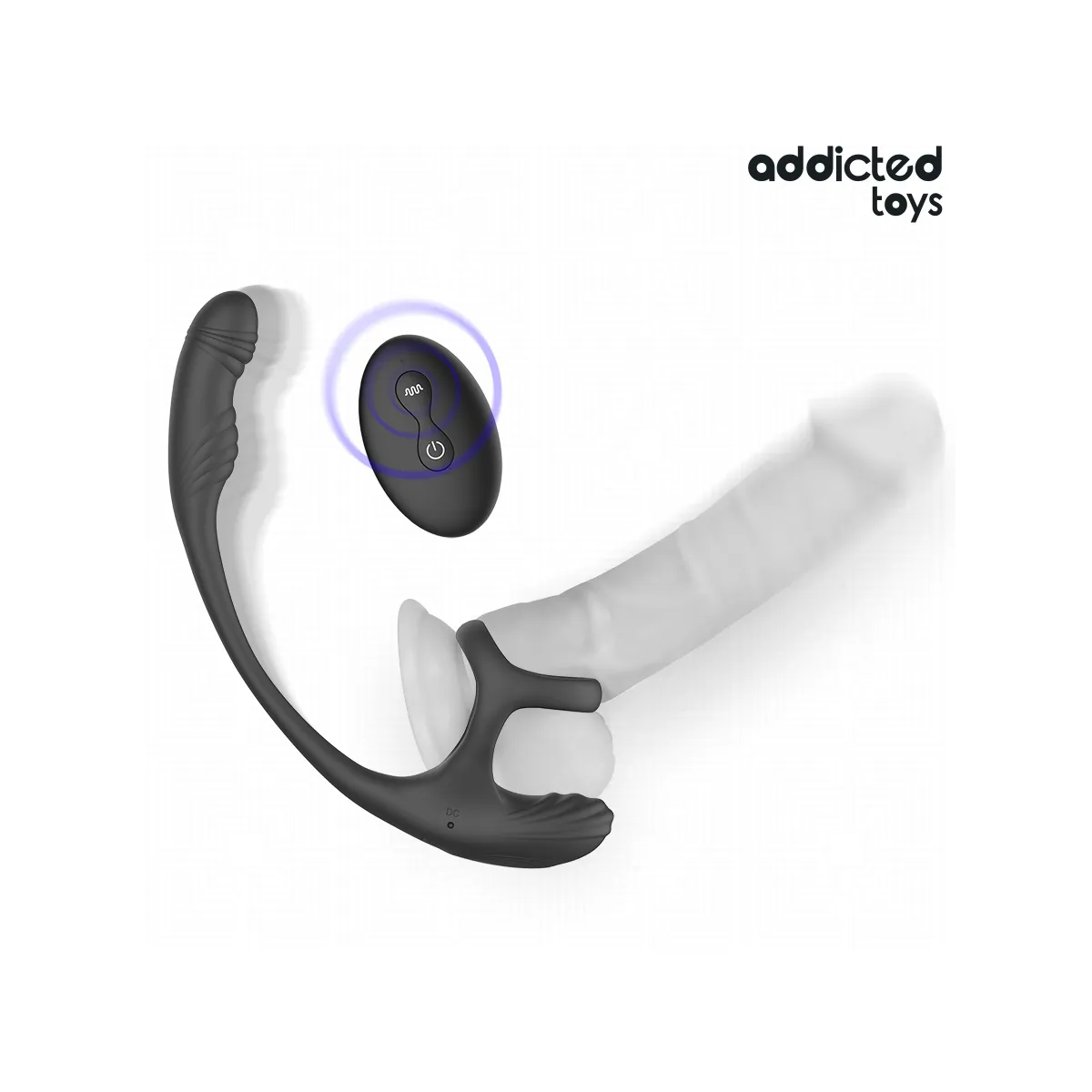 Analplug mit Vibration, 360°-Wellung und Hodenstimulator von Addicted Toys | Fesselliebe.de