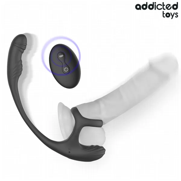 Analplug mit Vibration, 360°-Wellung und Hodenstimulator von Addicted Toys | Fesselliebe.de
