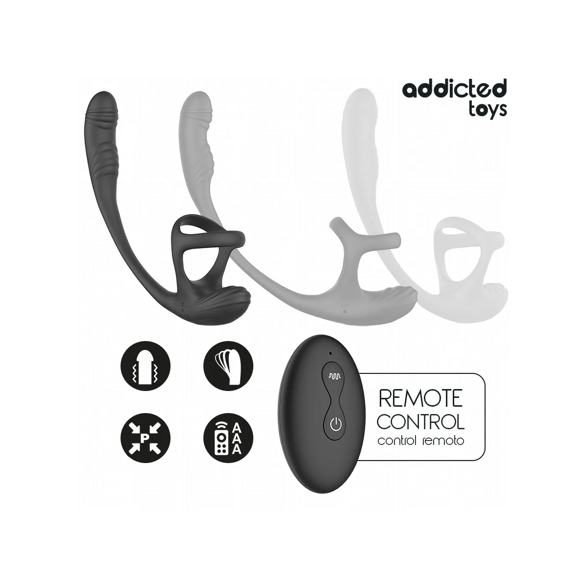 Analplug mit Vibration, 360°-Wellung und Hodenstimulator von Addicted Toys | Fesselliebe.de