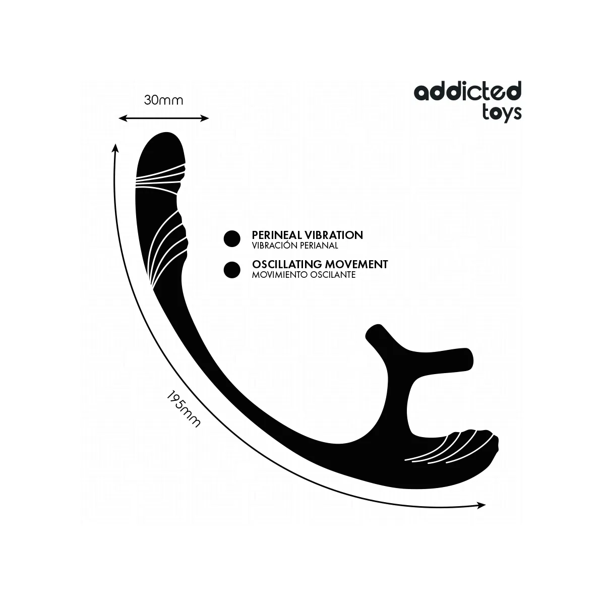 Analplug mit Vibration, 360°-Wellung und Hodenstimulator von Addicted Toys | Fesselliebe.de