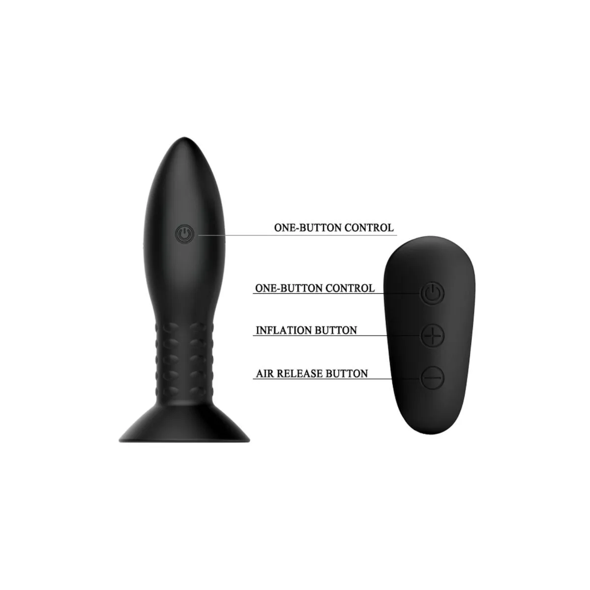 Stecker mit Schwarzen Rotierenden Bällen mit Fernbedienung von Mr Play | Fesselliebe.de