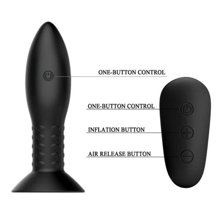 Stecker mit Schwarzen Rotierenden Bällen mit Fernbedienung von Mr Play | Fesselliebe.de