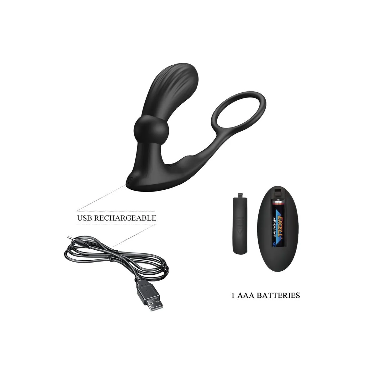 Warren Black Analring & Vibrator von Pretty Love Bottom | Fesselliebe.de