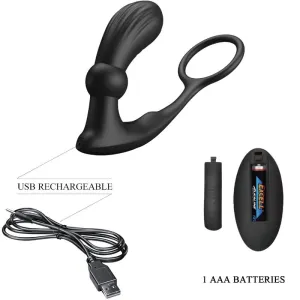 Warren Black Analring & Vibrator von Pretty Love Bottom