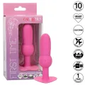 First Time Anal Plug mit Perlensonde 10 Vibrationen Rosa von Calexotics