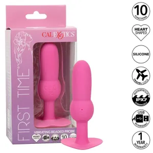 First Time Anal Plug mit Perlensonde 10 Vibrationen Rosa von Calexotics | Fesselliebe.de