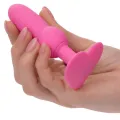 First Time Anal Plug mit Perlensonde 10 Vibrationen Rosa von Calexotics
