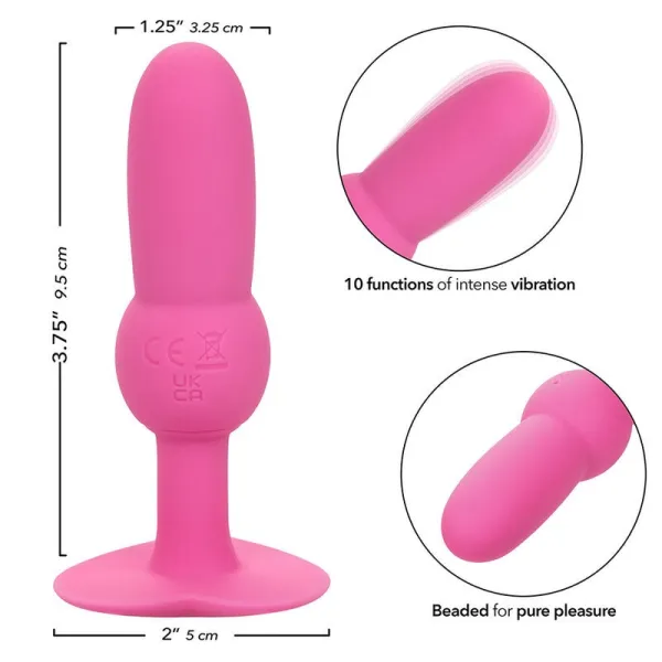 First Time Anal Plug mit Perlensonde 10 Vibrationen Rosa von Calexotics | Fesselliebe.de