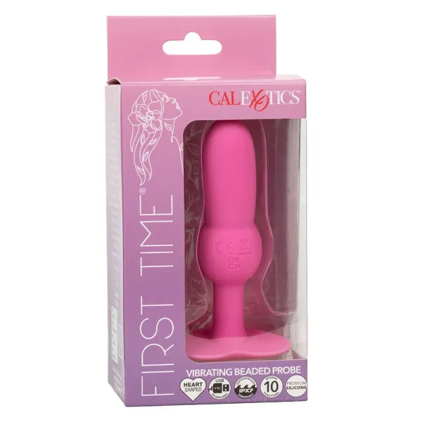 First Time Anal Plug mit Perlensonde 10 Vibrationen Rosa von Calexotics | Fesselliebe.de