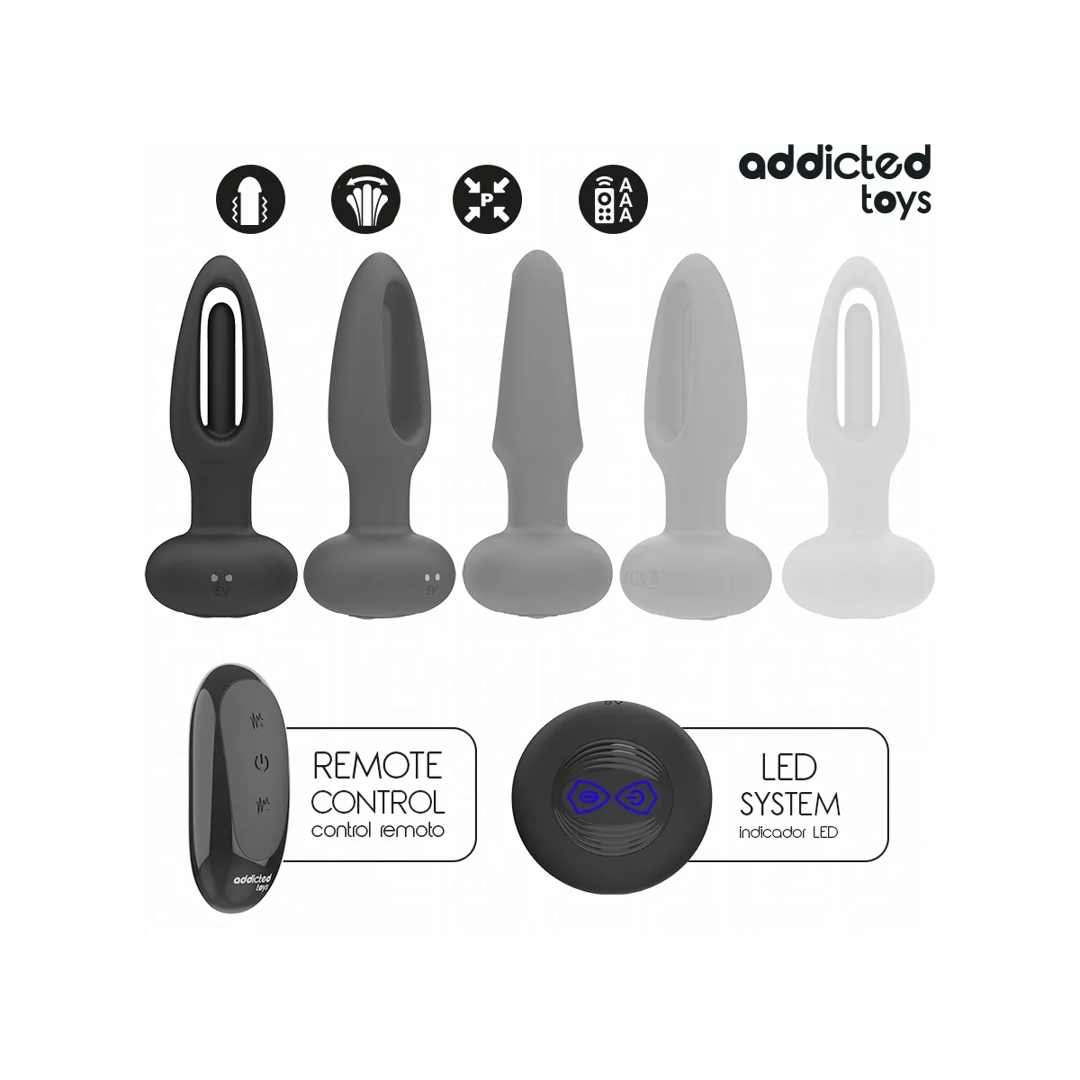 Analplug mit Vibrierender Zunge und mit Fernbedienung von Addicted Toys | Fesselliebe.de