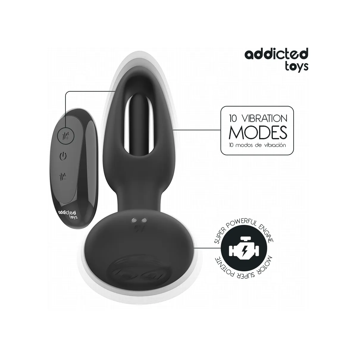 Analplug mit Vibrierender Zunge und mit Fernbedienung von Addicted Toys | Fesselliebe.de