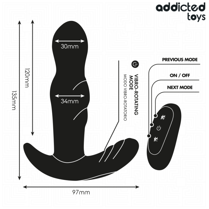 Rotierender Vibrierender Analstecker mit Fernbedienung von Addicted Toys | Fesselliebe.de