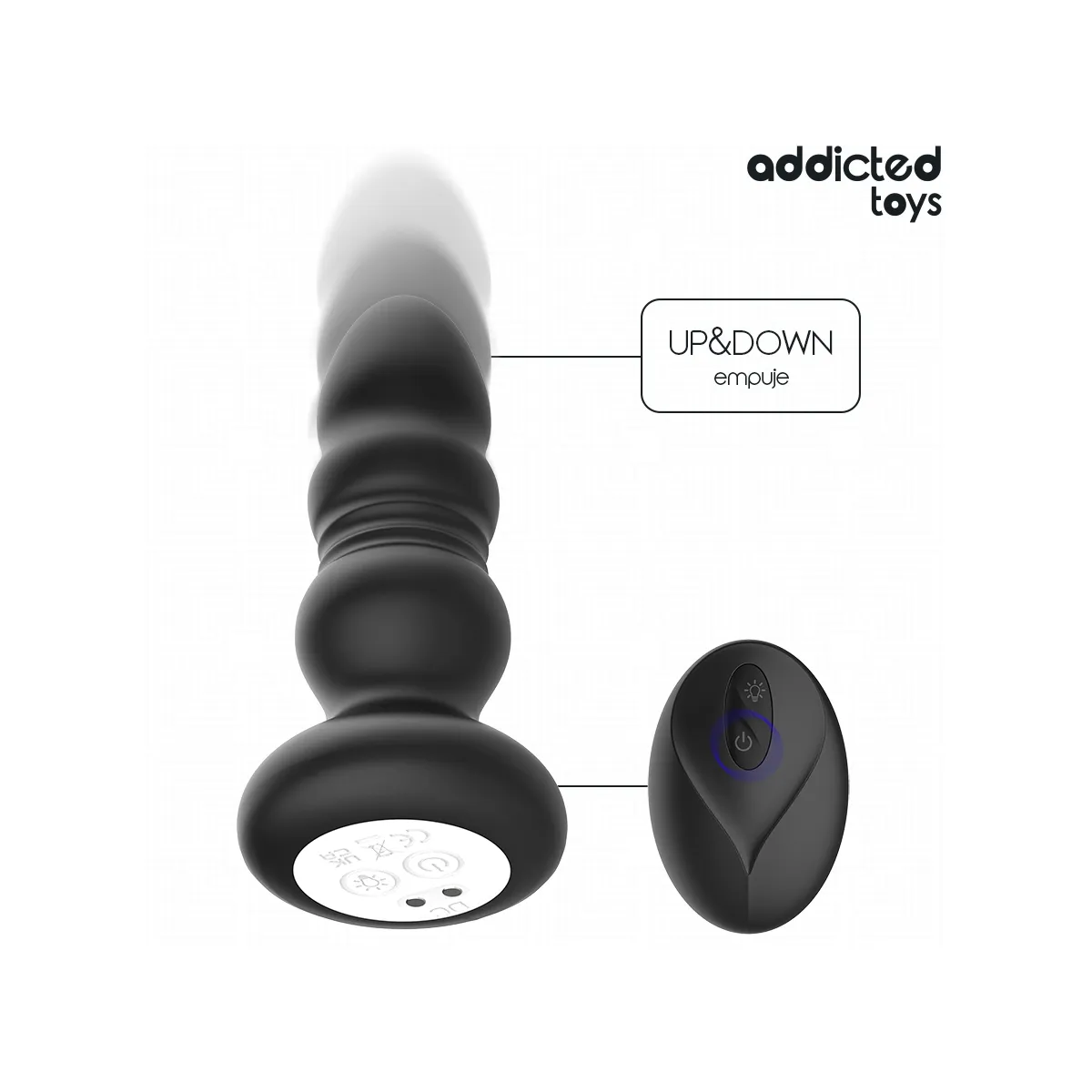 Rotierender Vibrierender Analplug mit Led-Licht und mit Fernbedienung von Addicted Toys | Fesselliebe.de