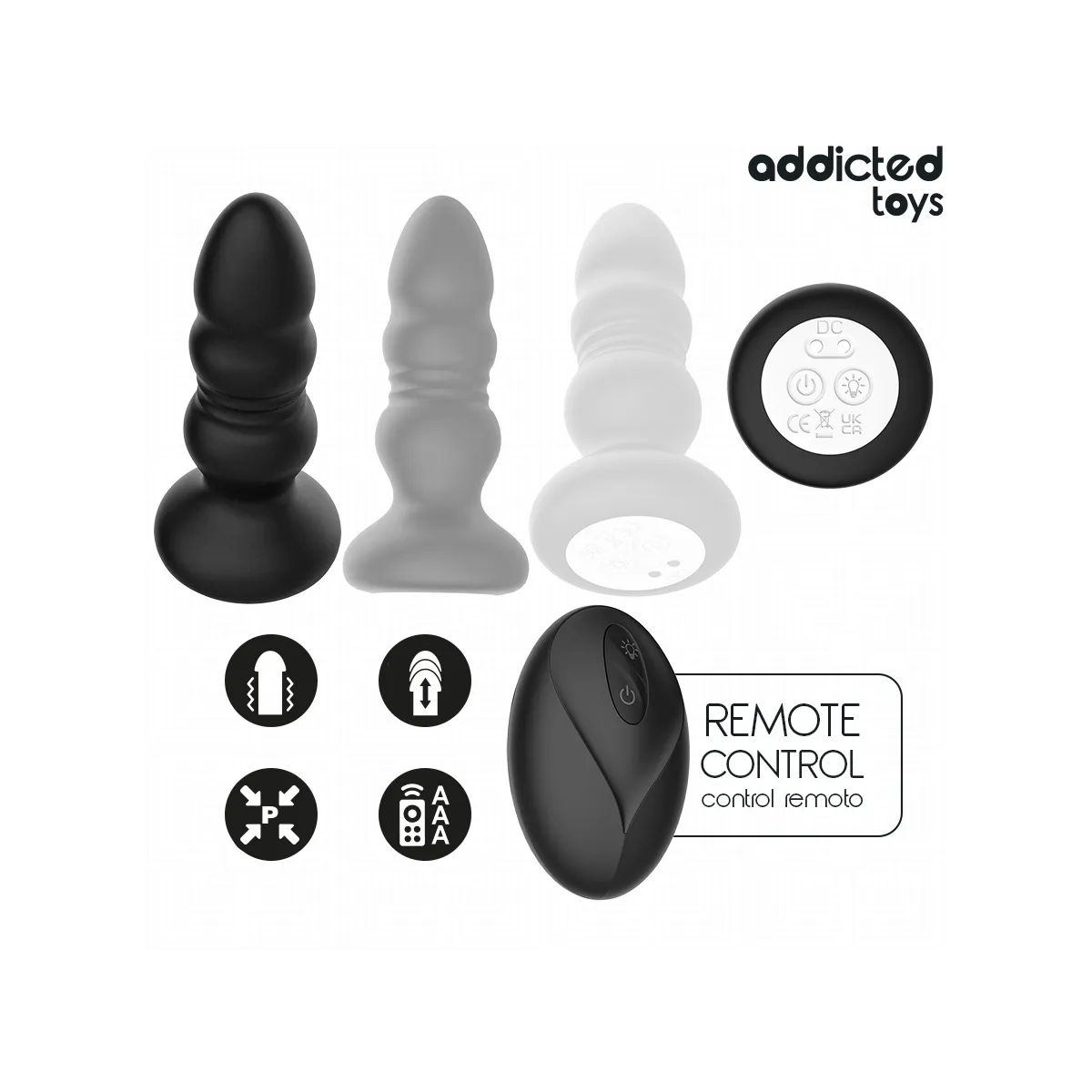 Rotierender Vibrierender Analplug mit Led-Licht und mit Fernbedienung von Addicted Toys | Fesselliebe.de