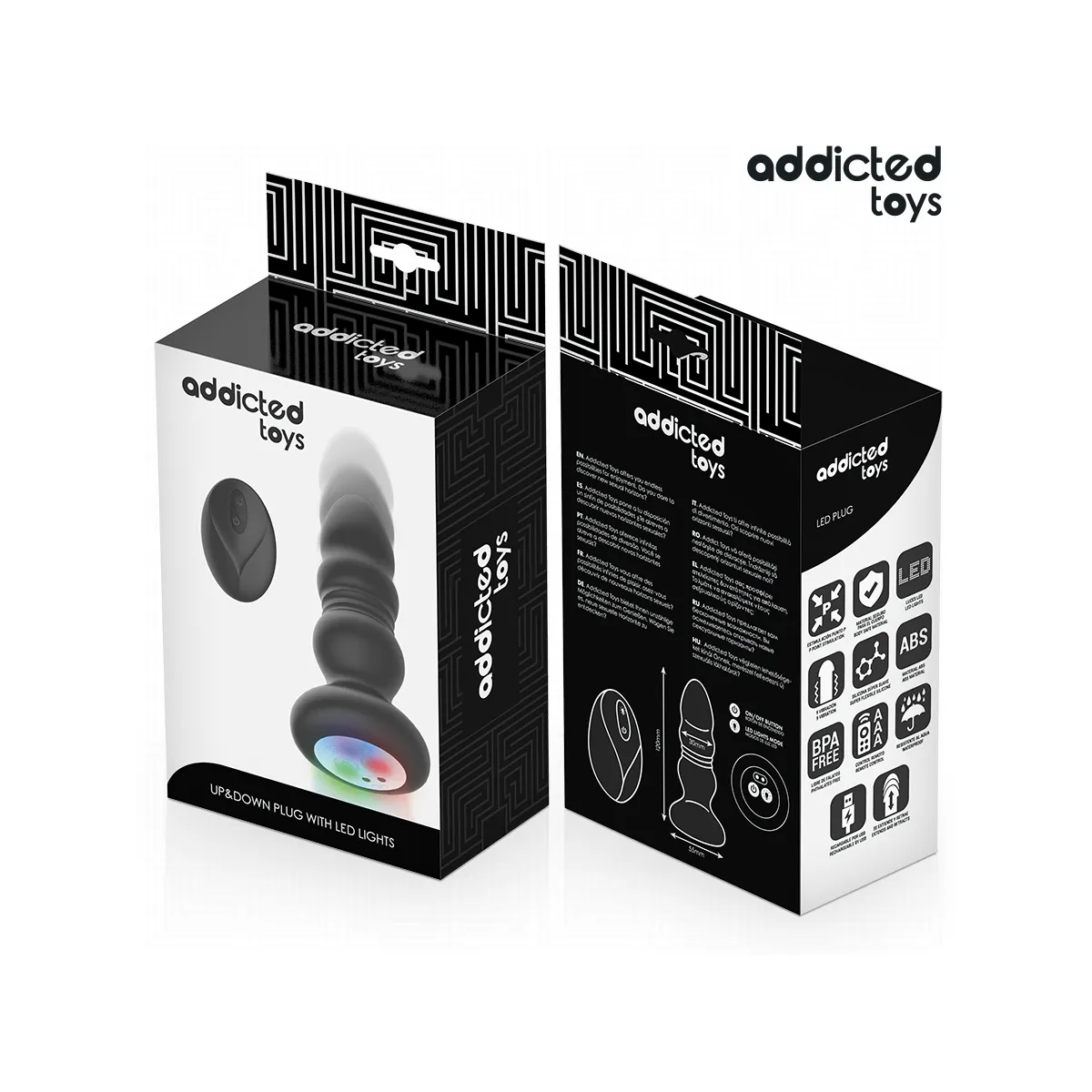 Rotierender Vibrierender Analplug mit Led-Licht und mit Fernbedienung von Addicted Toys | Fesselliebe.de