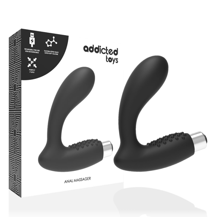 Prostata Vibrator wiederaufladbar, Modell 5 - Schwarz von Addicted Toys | Fesselliebe.de