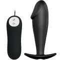 Silikon Anal Plug Penis Form und 12 Vibrationsmodi Schwarz von Pretty Love Bottom