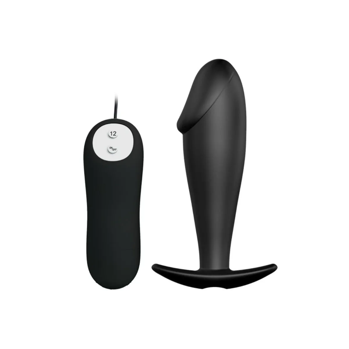 Silikon Anal Plug Penis Form und 12 Vibrationsmodi Schwarz von Pretty Love Bottom | Fesselliebe.de