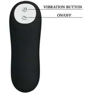 Silikon Anal Plug Penis Form und 12 Vibrationsmodi Schwarz von Pretty Love Bottom