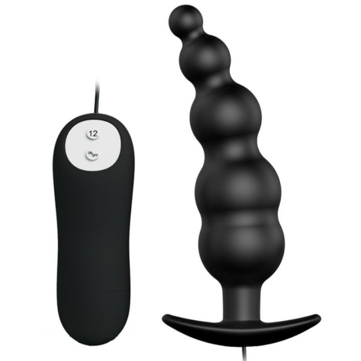 Analplug aus Silikon Extra Stimulation und 12 Vibrationsmodi Schwarz von Pretty Love Bottom | Fesselliebe.de