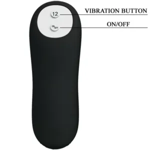 Analplug aus Silikon Extra Stimulation und 12 Vibrationsmodi Schwarz von Pretty Love Bottom