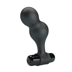 Schwarzer Silikon-Vibrator-Analstecker von Mr Play