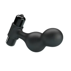 Schwarzer Silikon-Vibrator-Analstecker von Mr Play