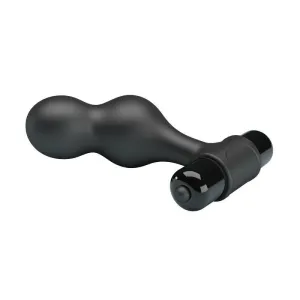 Schwarzer Silikon-Vibrator-Analstecker von Mr Play