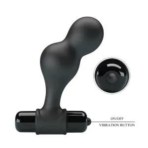 Schwarzer Silikon-Vibrator-Analstecker von Mr Play