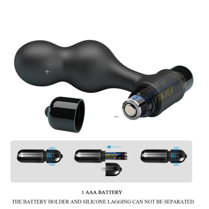 Schwarzer Silikon-Vibrator-Analstecker von Mr Play | Fesselliebe.de
