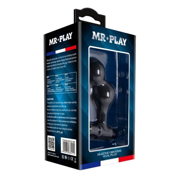 Schwarzer Silikon-Vibrator-Analstecker von Mr Play | Fesselliebe.de
