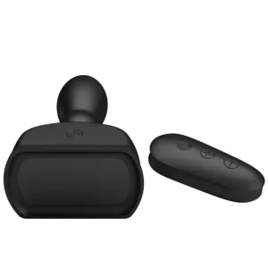 Schwarzer aufblasbarer Analstecker mit Fernbedienung von Mr Play