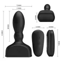 Schwarzer aufblasbarer Analstecker mit Fernbedienung von Mr Play