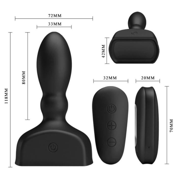 Schwarzer aufblasbarer Analstecker mit Fernbedienung von Mr Play | Fesselliebe.de
