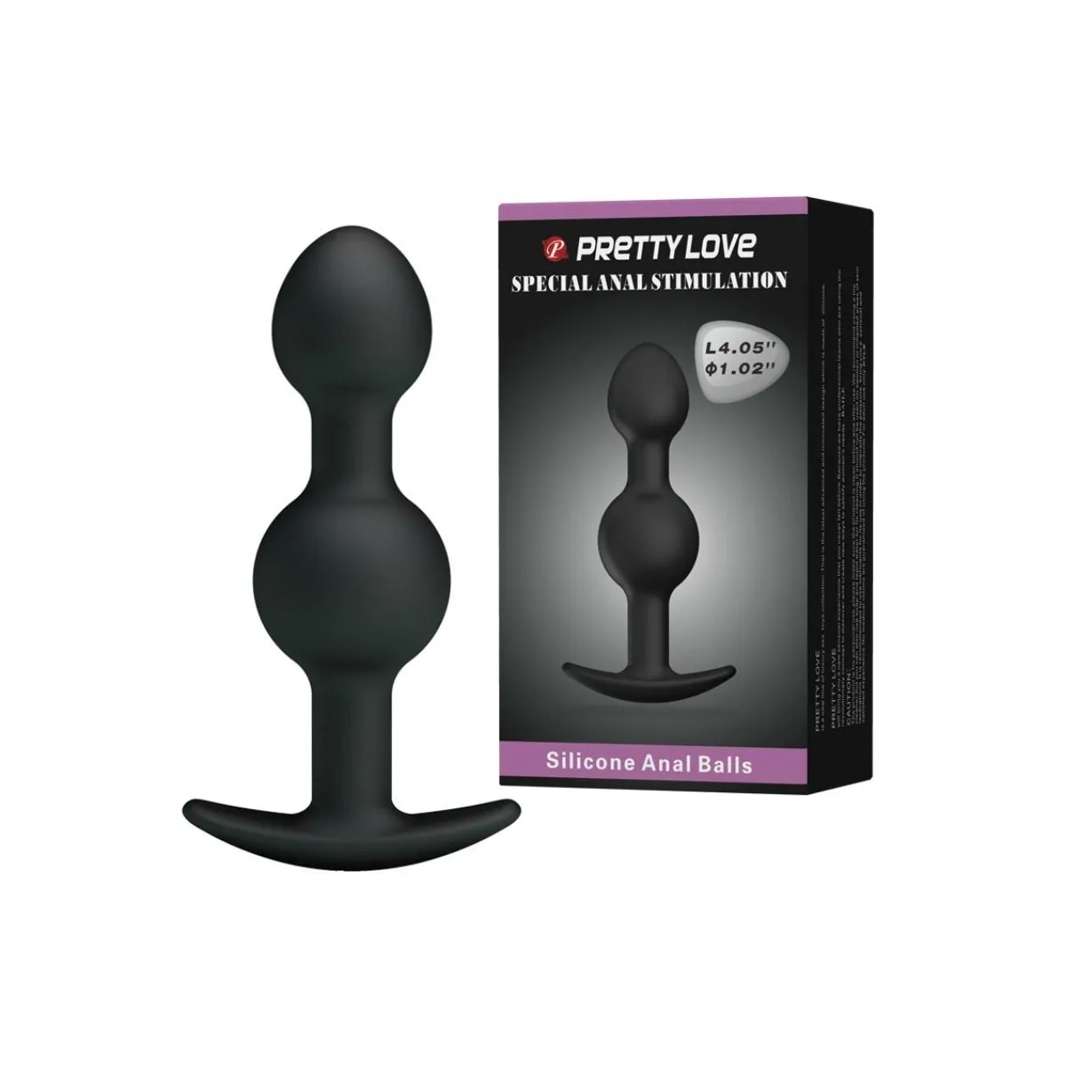 Silikon Analkugeln mit Spezieller Stimulation 10,3 cm Schwarz von Pretty Love Bottom | Fesselliebe.de
