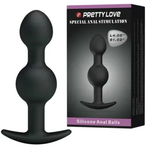 Silikon Analkugeln mit Spezieller Stimulation 10,3 cm Schwarz von Pretty Love Bottom